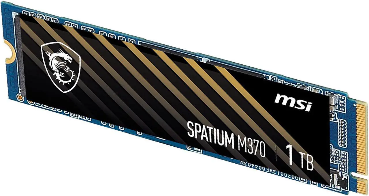 Alt view image 4 of 12 - MSI SPATIUM Series M.2 2280 1TB PCI-Express 3.0 x4, NVMe 1.3 3D NAND Internal Solid State Drive (SSD) M370