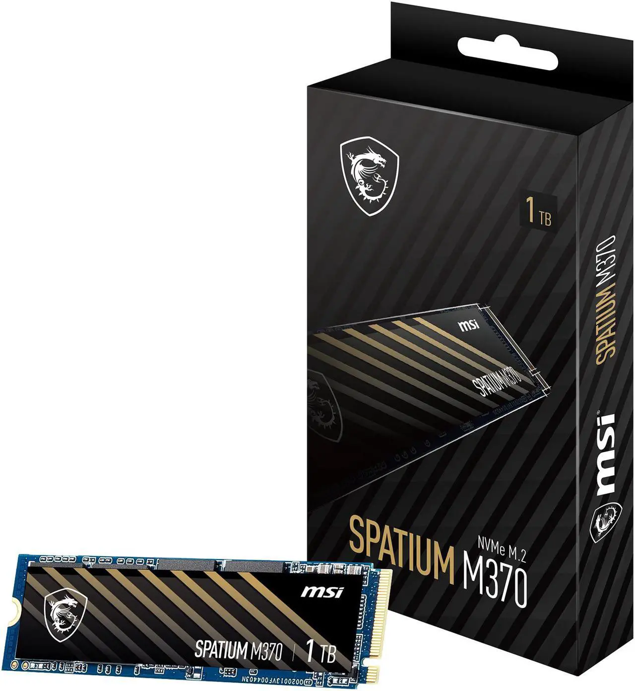 Alt view image 6 of 12 - MSI SPATIUM Series M.2 2280 1TB PCI-Express 3.0 x4, NVMe 1.3 3D NAND Internal Solid State Drive (SSD) M370