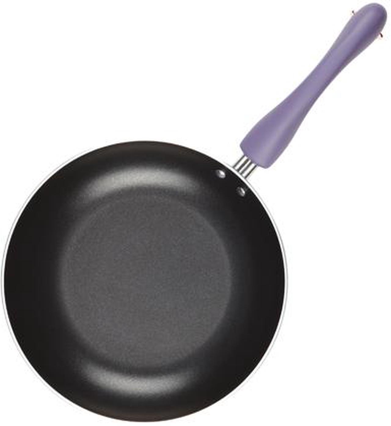 Alt view image 2 of 4 - Paula Deen 12-in. Signature Porcelain Open Deep Skillet, Lavender Speckle