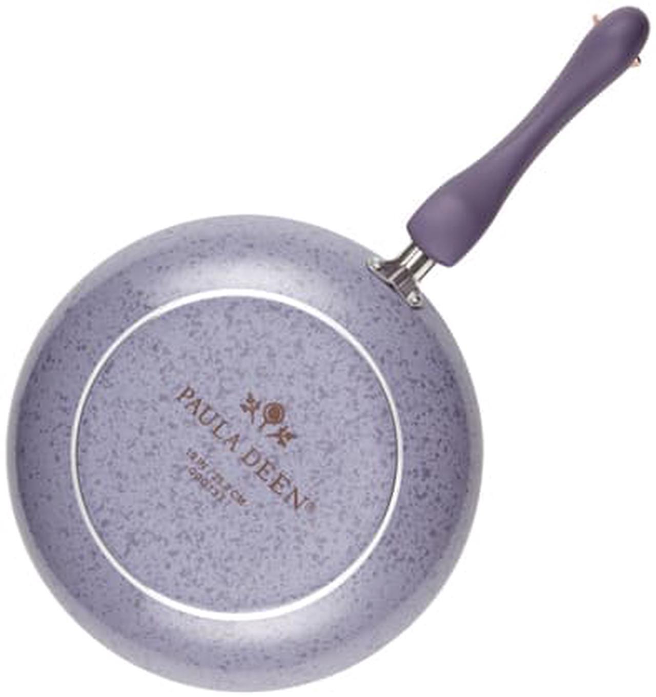 Alt view image 3 of 4 - Paula Deen 12-in. Signature Porcelain Open Deep Skillet, Lavender Speckle