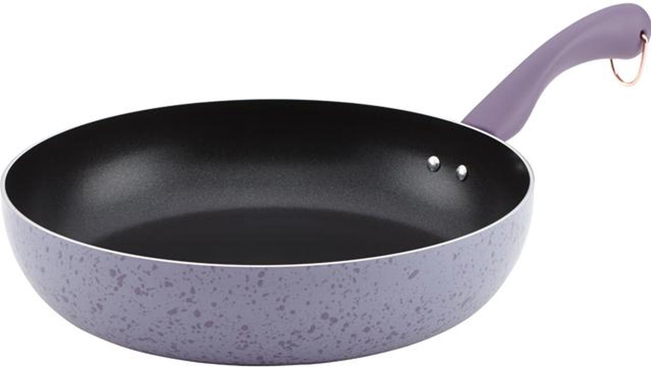 Main image of Paula Deen 12-in. Signature Porcelain Open Deep Skillet, Lavender Speckle