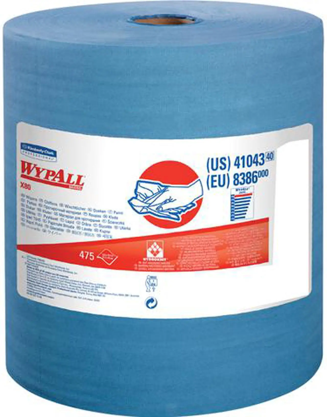 Main image of Kimberly-Clark Wipers X80 Jumbo Roll 12.5"x13.4" 475 Sht Blue 41043