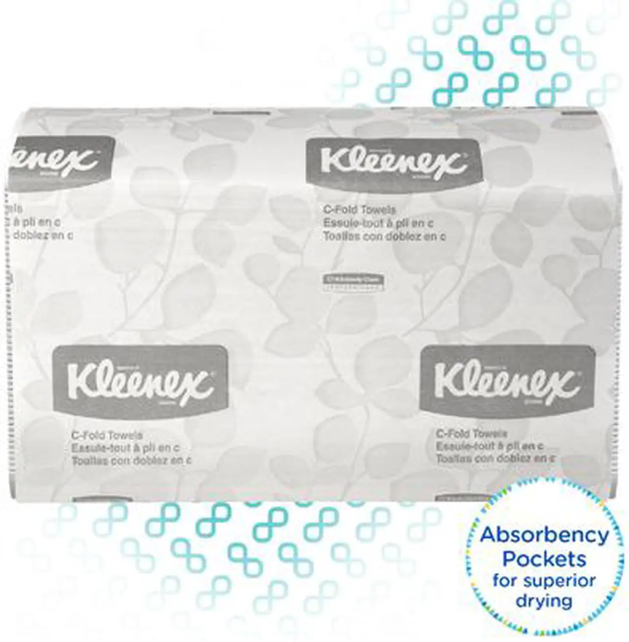 Alt view image 2 of 3 - Kleenex C Fold Paper Towels (88115), Absorbent, White, 16 Packs / Case, 150 C-Fold Towels / Pack, 2,400 Towels / Case