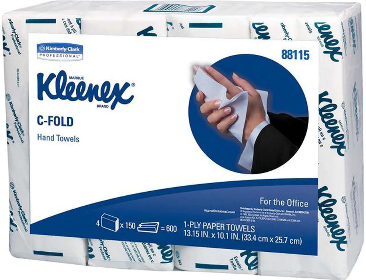 Main image of Kleenex C Fold Paper Towels (88115), Absorbent, White, 16 Packs / Case, 150 C-Fold Towels / Pack, 2,400 Towels / Case