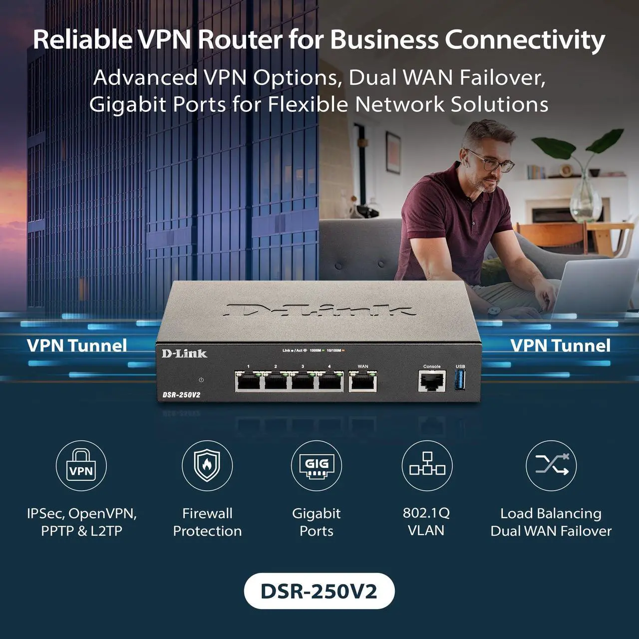 Alt view image 2 of 6 - SERVICES ROUTER, 8 GIGABIT PORTS, 1 WAN, VPN, SS