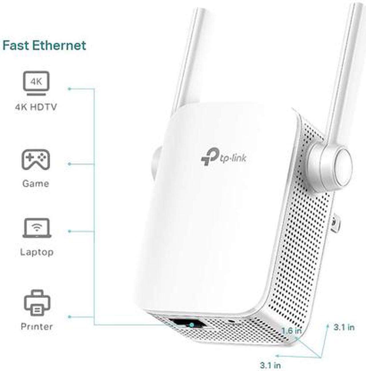 Alt view image 2 of 6 - TP-Link N300 WiFi Extender (RE105), WiFi Extenders Signal Booster for Home, Single Band WiFi Range Extender, Internet Booster, Supports Access Point, Wall Plug Design, 2.4GHz only