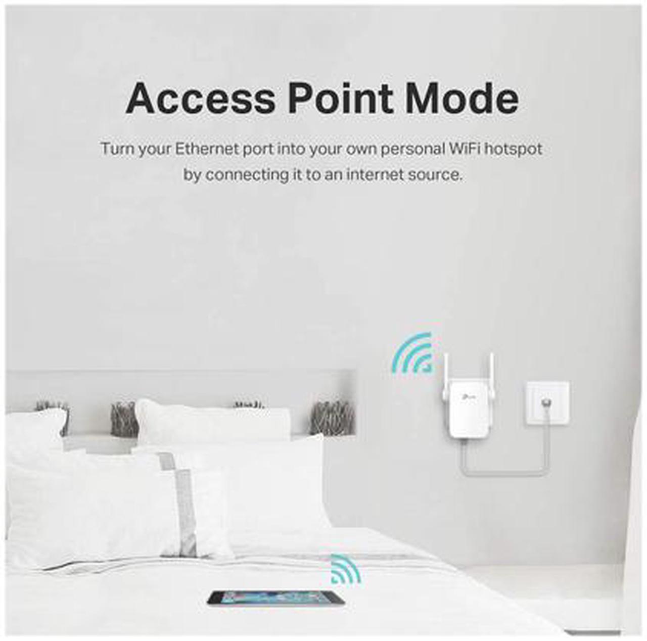 Alt view image 5 of 6 - TP-Link N300 WiFi Extender (RE105), WiFi Extenders Signal Booster for Home, Single Band WiFi Range Extender, Internet Booster, Supports Access Point, Wall Plug Design, 2.4GHz only