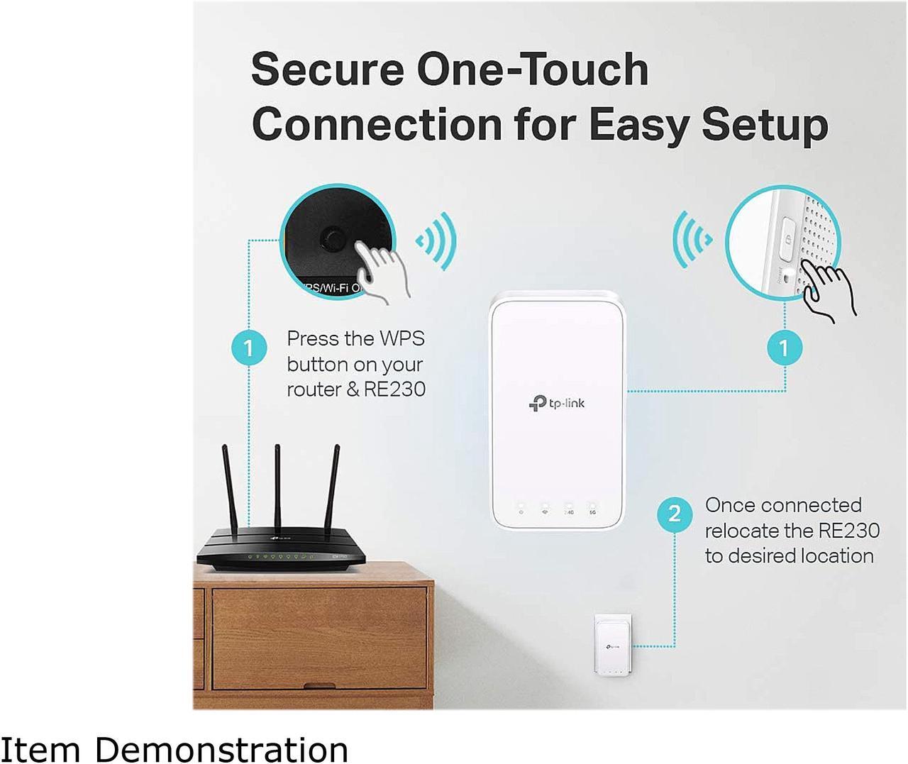 Alt view image 6 of 6 - TP-Link AC750 WiFi Extender (RE230), Covers Up to 1200 Sq.ft and 20 Devices, Dual Band WiFi Range Extender, WiFi Booster to Extend Range of WiFi Internet Connection, OneMesh Compatible