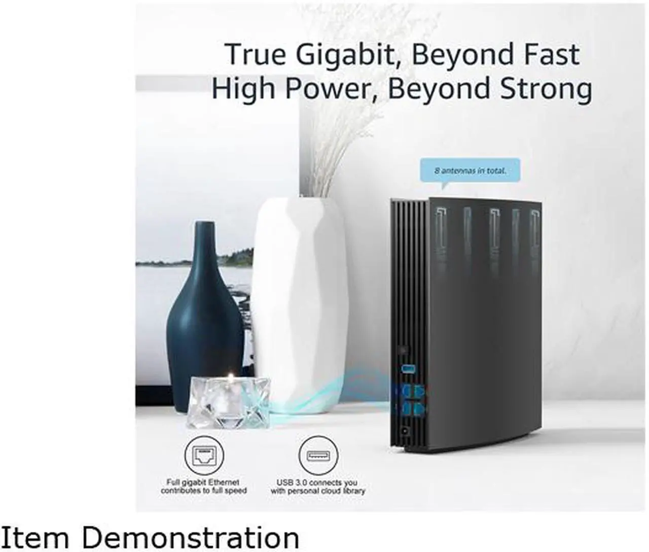 Alt view image 5 of 7 - Wavlink AC3200 Dual-Band Gigabit Gaming WiFi Router With MU-MIMO, Supports Guest WiFi & Parental Control, 4 Gigabit Ports, USB3.0 Port, 8x5dBi Internal Antennas, LCD Screen, iF Design Award Winner