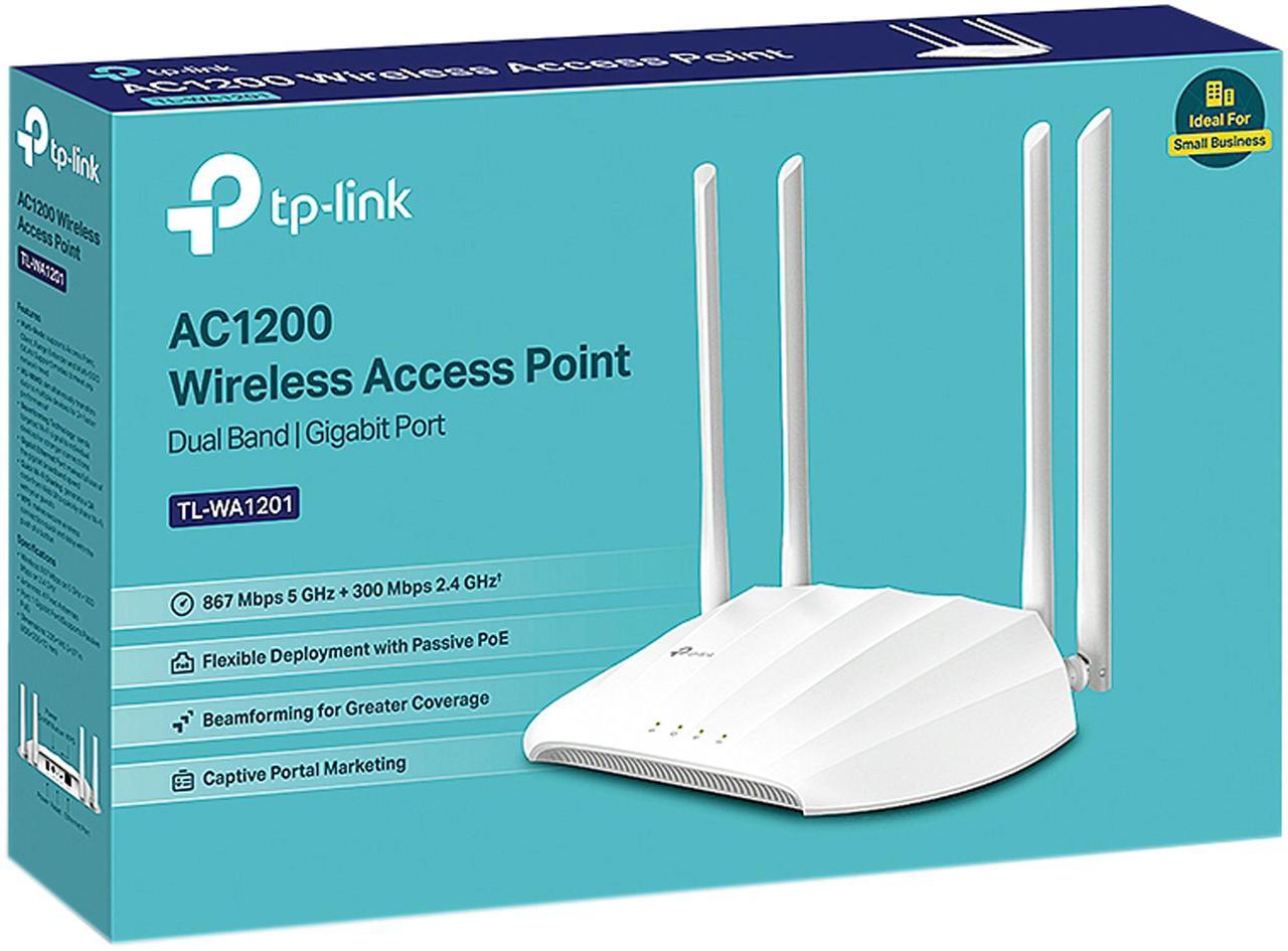 Alt view image 3 of 4 - TP-Link AC1200 Wireless Gigabit Access Point | Desktop WiFi Bridge | MU-MIMO & Beamforming | Supports AP/Multi-SSID/Client/RE Mode | 4 Fixed Antennas | Passive PoE w/Free PoE Injector (TL-WA1201)