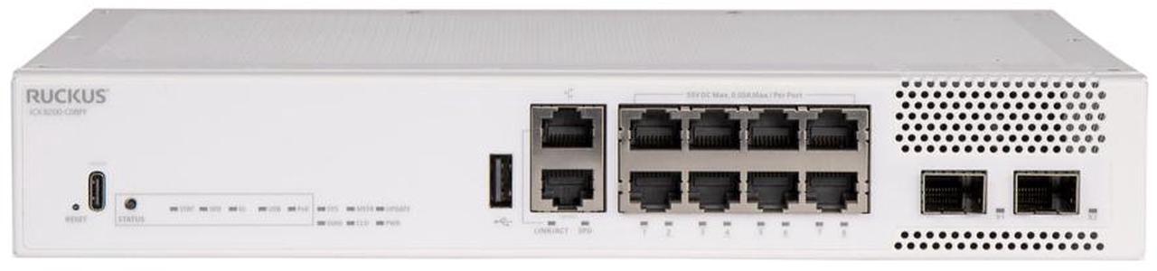 Main image of Ruckus ICX 8200-C08PFEntry-Level+ Access Compact 8 Ports 1G PoE Switch, Managed - OEM