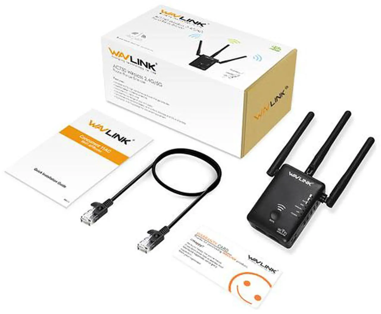 Alt view image 7 of 8 - Wavlink WL-WN575A2 Wireless WiFi Router / Range Extender AC750 w/ 5dBi High Performance Antennas Dual Band 2.4GHz 300Mbps + 5GHz 433Mbps Ethernet Signal Booster Repeater Access Point for Guest Network - Black