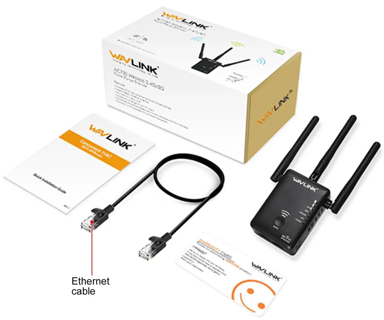 Alt view image 8 of 8 - Wavlink WL-WN575A2 Wireless WiFi Router / Range Extender AC750 w/ 5dBi High Performance Antennas Dual Band 2.4GHz 300Mbps + 5GHz 433Mbps Ethernet Signal Booster Repeater Access Point for Guest Network - Black