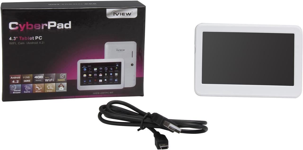 Alt view image 5 of 5 - iView CyberPad 420TPC Android Tablet - 1.2GHz 512MB DDR3 4GB flash memory 4.3" Tablet WIFI Android 4.2 White (iVIEW-420TPC-WT)