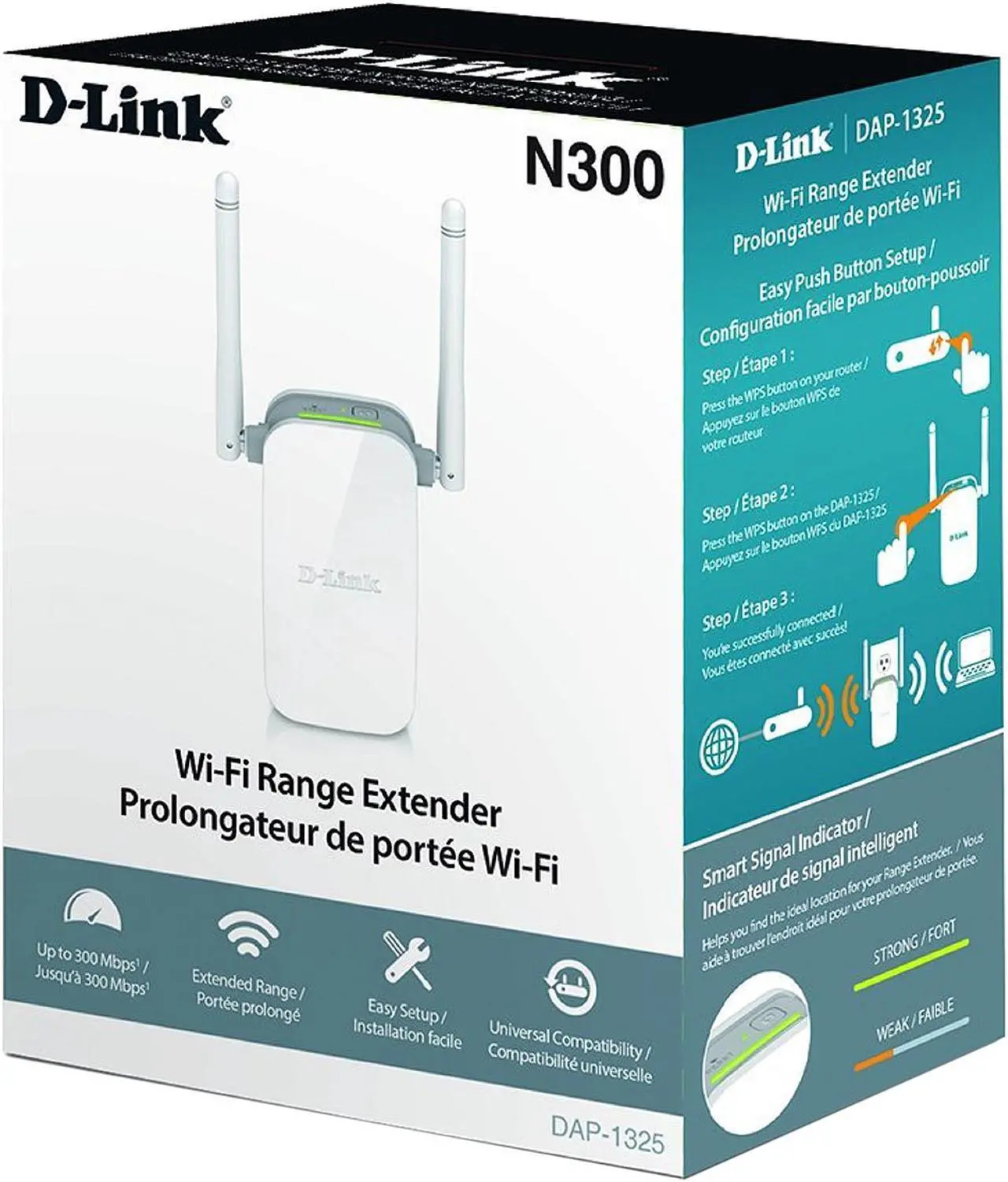 Alt view image 5 of 5 - D-Link DAP-1325 N300 Wi-Fi Range Extender, 10/100 Ethernet Port, Smart Signal Indicator for Optimal Placement, Easy Setup with WPS Push Button