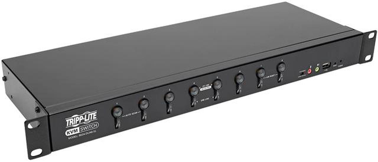 Main image of Tripp Lite 8-Port KVM Switch DVI/USB w Audio & Peripheral Sharing 1U 1080p (B024-DUA8-SL)