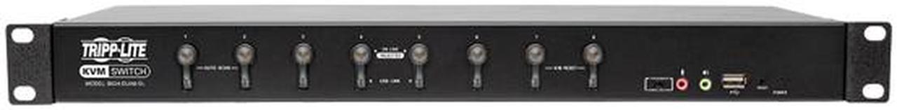 Alt view image 2 of 6 - Tripp Lite 8-Port KVM Switch DVI/USB w Audio & Peripheral Sharing 1U 1080p (B024-DUA8-SL)