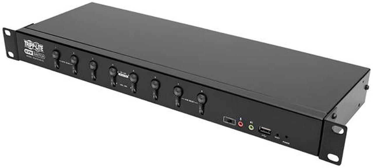 Alt view image 3 of 6 - Tripp Lite 8-Port KVM Switch DVI/USB w Audio & Peripheral Sharing 1U 1080p (B024-DUA8-SL)