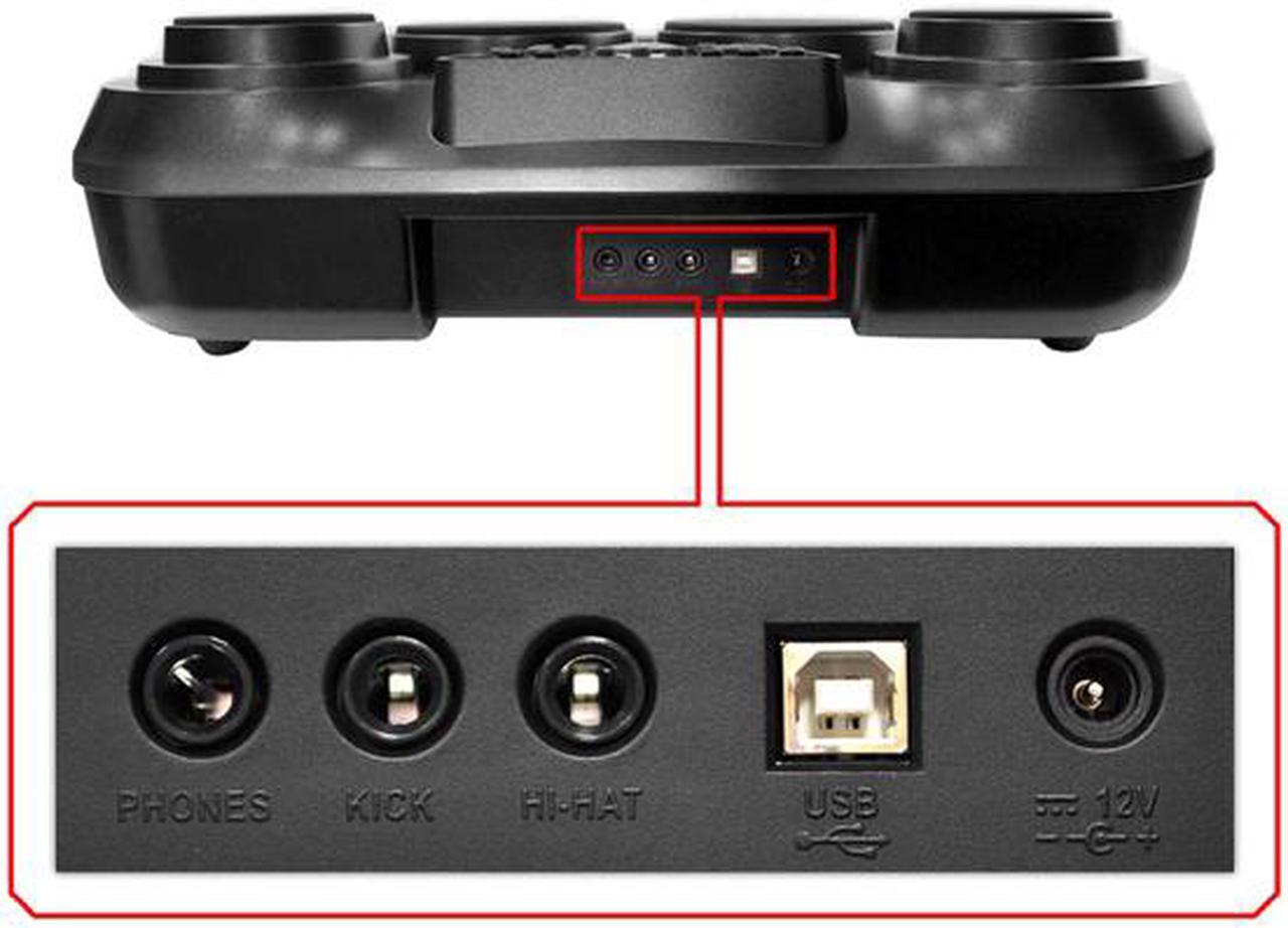 Alt view image 5 of 8 - Pyle Pro Electronic Drum Set Portable Tabletop 7 Pad Digital Musical Drum Kit