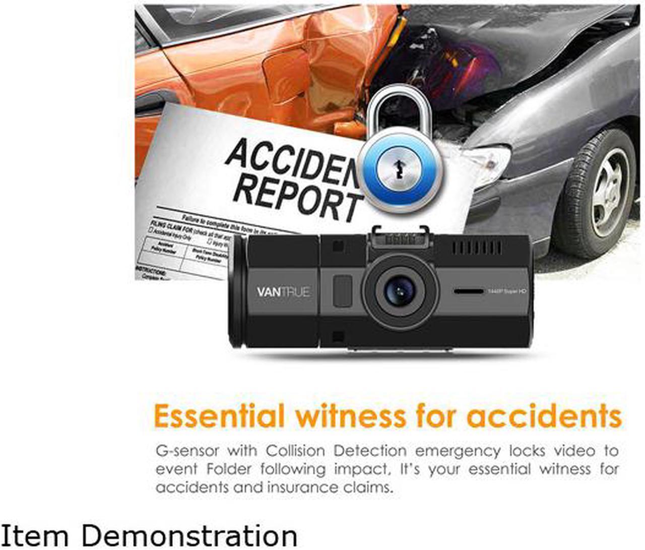 Alt view image 6 of 6 - Vantrue N2 Pro Uber Dual Dash Cam Dual 1920x1080P Infrared Night Vision Front and Inside Dash Camera for Car, 2.5K 2560x1440P Single Front, 310° Car Camera, 24hr Parking Mode, Motion Sensor