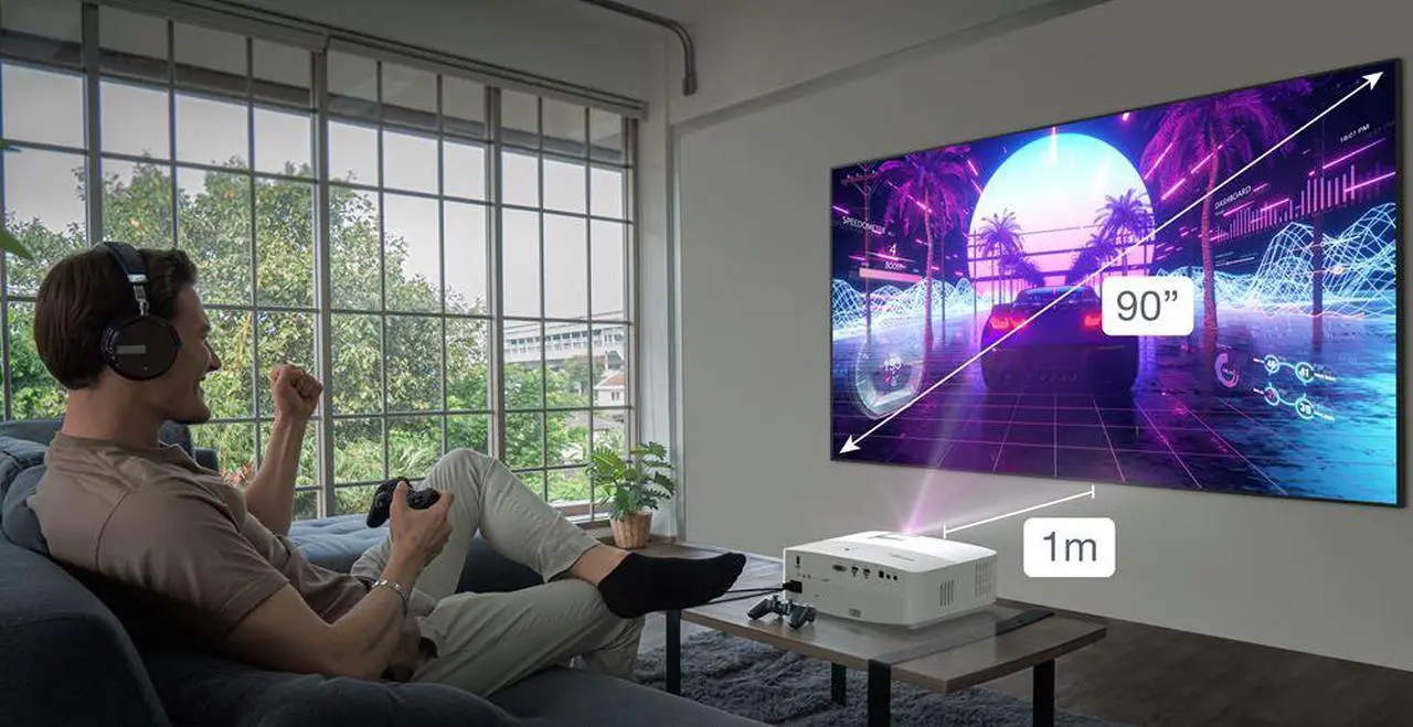 Alt view image 7 of 12 - Optoma UHD35STx Short Throw True 4K UHD Gaming and Home Entertainment Projector | 3,600 Lumens for Lights-On Viewing | 240Hz Refresh Rate and Ultra-Low 4ms Response Time