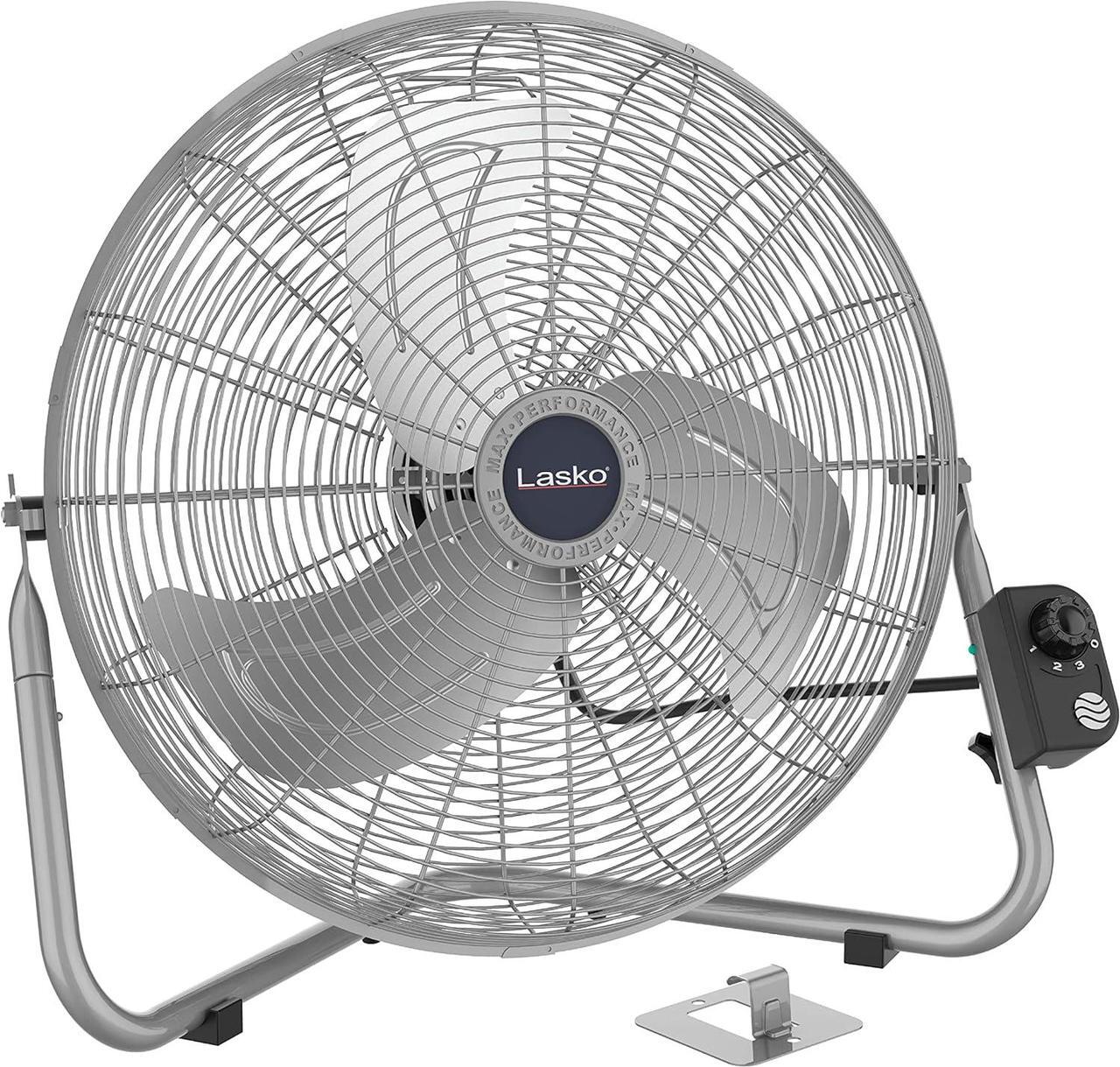 Main image of Lasko 20" Silver High Velocity Wall Mount Fan with Pivoting Head - 3 Speeds, Ideal Wall Mount Fan or Floor Fan for Home, Garage, Attic, 2265QM