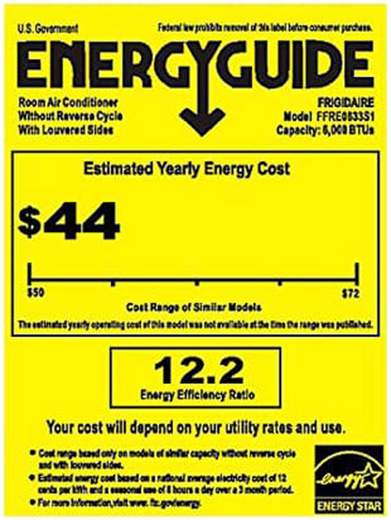 Alt view image 4 of 4 - Frigidaire 6,000 BTU Window-Mounted Room Air Conditioner FFRE0633S1