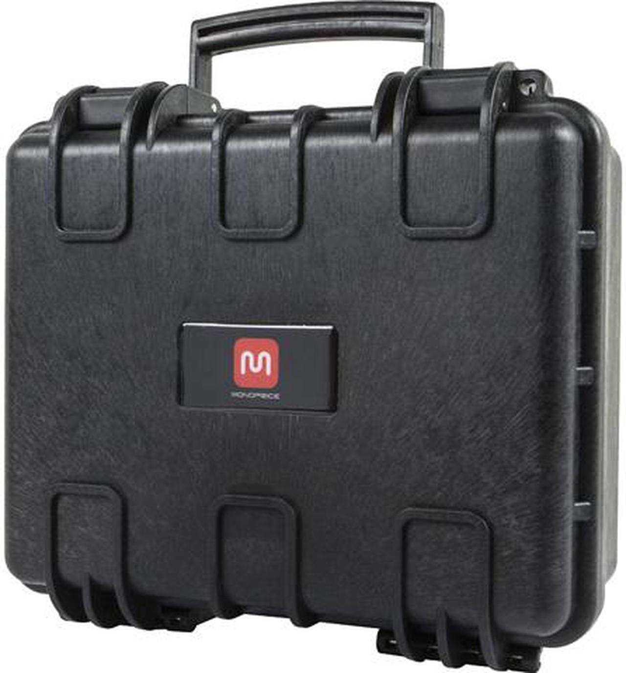 Monoprice Weatherproof Hard Case - 13in x 12in x 6in With Customizable Foam, IP67, Shockproof, Customizable Name Plate