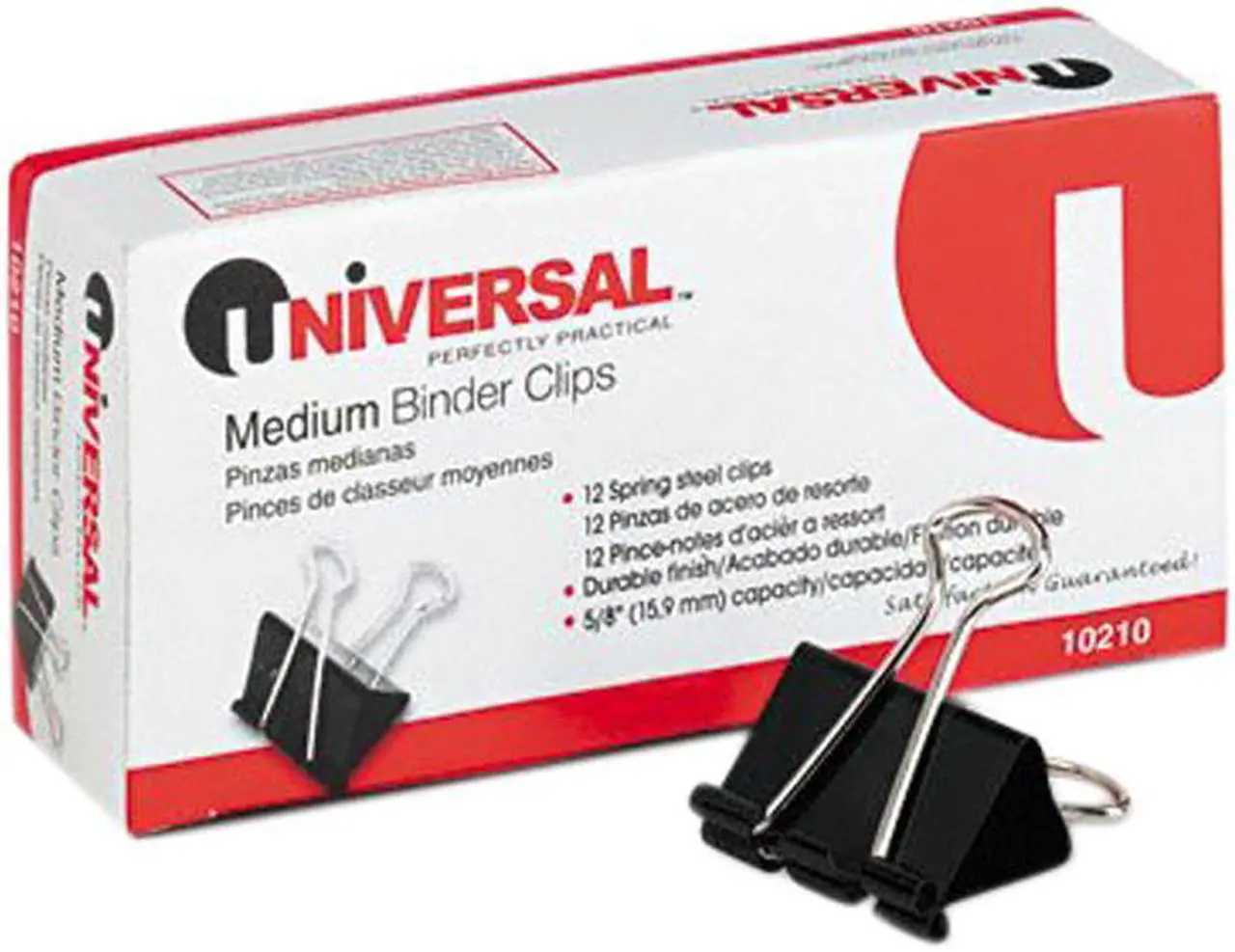 Main image of United Stationers UNV10210 Binder Clip-12PK MEDIUM BINDER CLIP