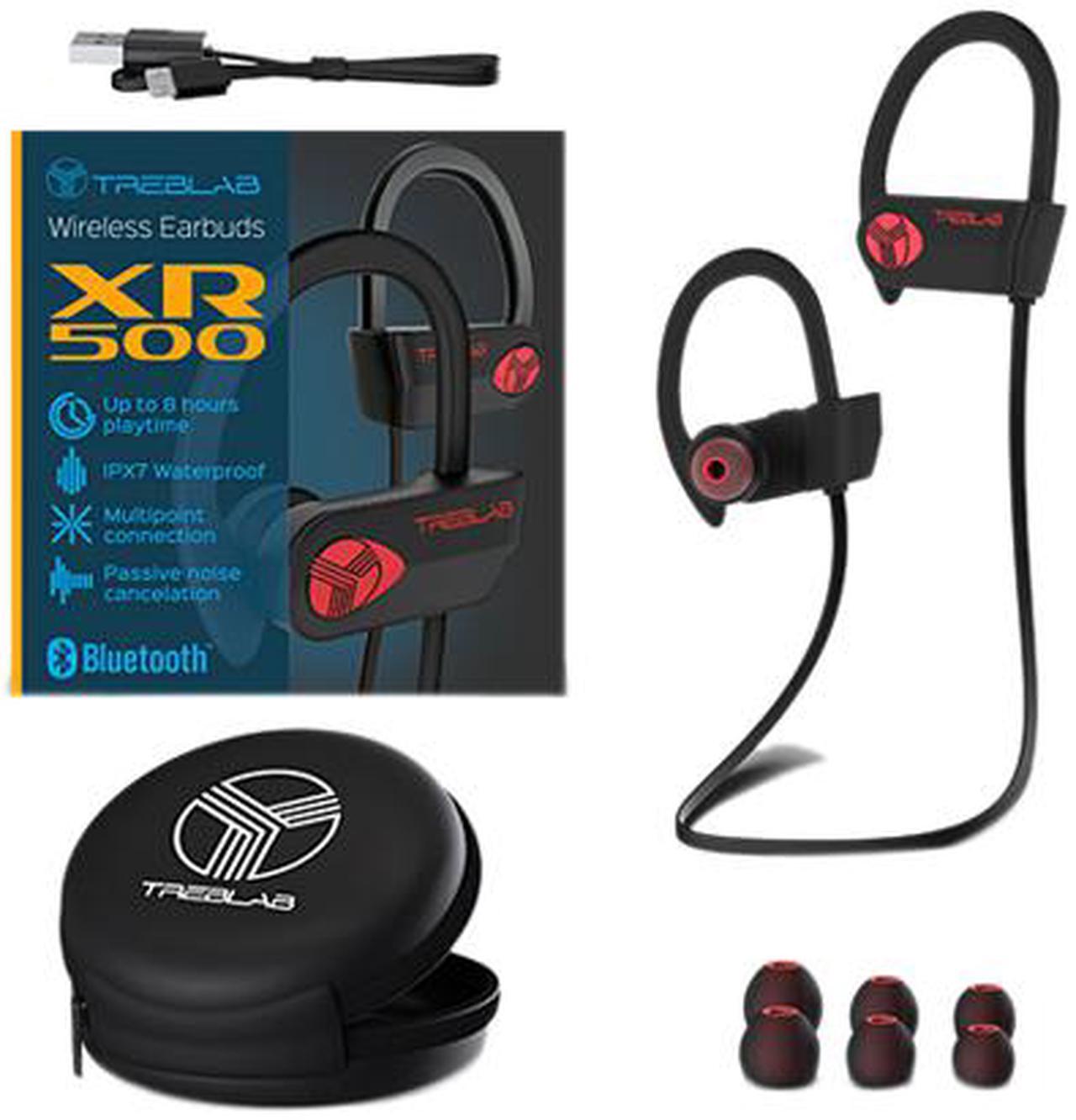 Alt view image 4 of 5 - TREBLAB XR500 - Ultimate Cordless Bluetooth Running Headphones. Best Sport Wireless Earbuds for Gym. Noise Canceling Secure-Fit IPX7 Wireless Waterproof Headphones Mic. Workout Earphones 2019 Upgrade