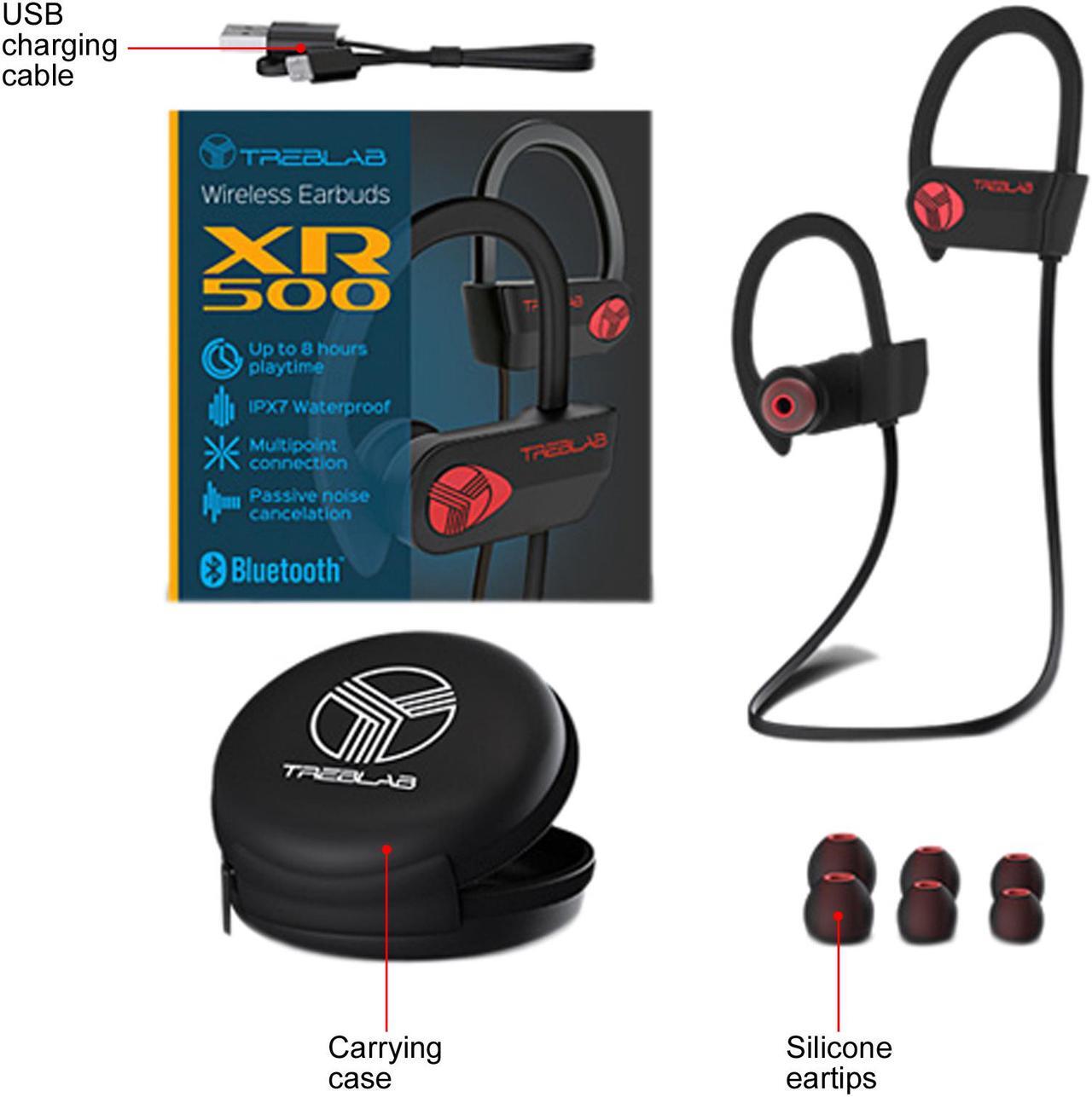 Alt view image 5 of 5 - TREBLAB XR500 - Ultimate Cordless Bluetooth Running Headphones. Best Sport Wireless Earbuds for Gym. Noise Canceling Secure-Fit IPX7 Wireless Waterproof Headphones Mic. Workout Earphones 2019 Upgrade