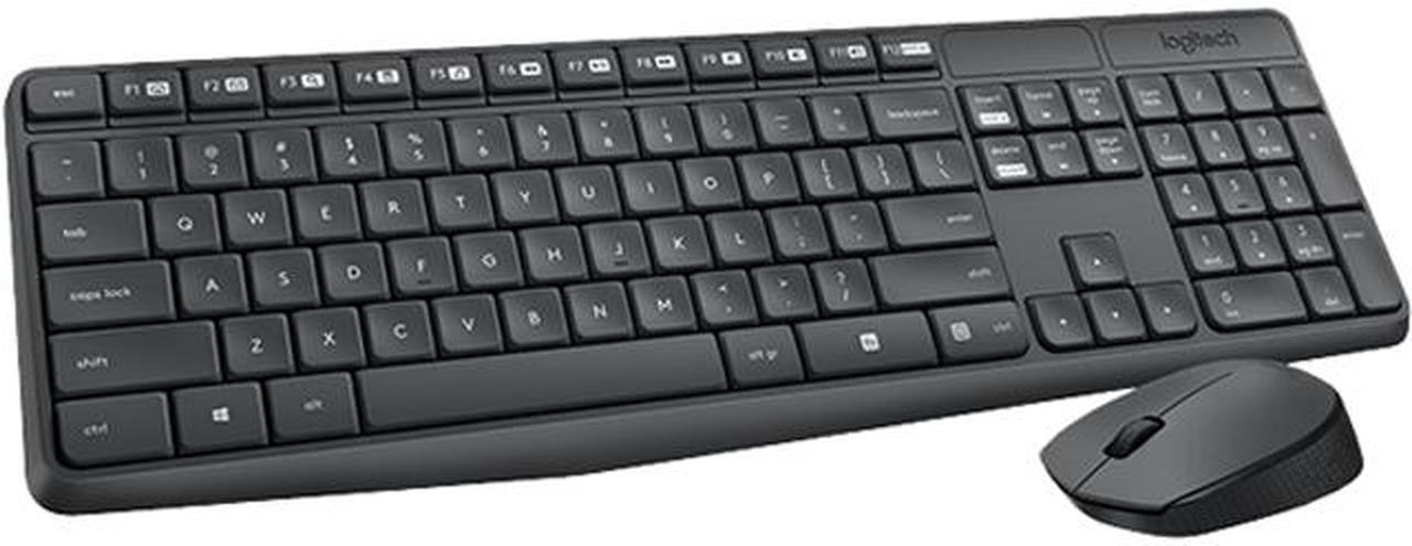 Logitech MK235 Wireless Keyboard and Mouse Combo for Windows, 2.4 GHz Wireless Unifying USB Receiver, 15 FN Keys, Long Battery Life, Compatible with PC, Laptop