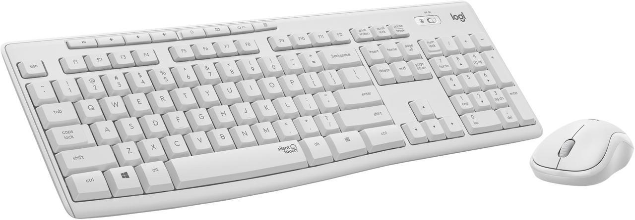 Logitech MK295 Wireless Mouse & Keyboard Combo with SilentTouch Technology, Full Numpad, Advanced Optical Tracking, Lag-Free Wireless, 90% Less Noise - Off White