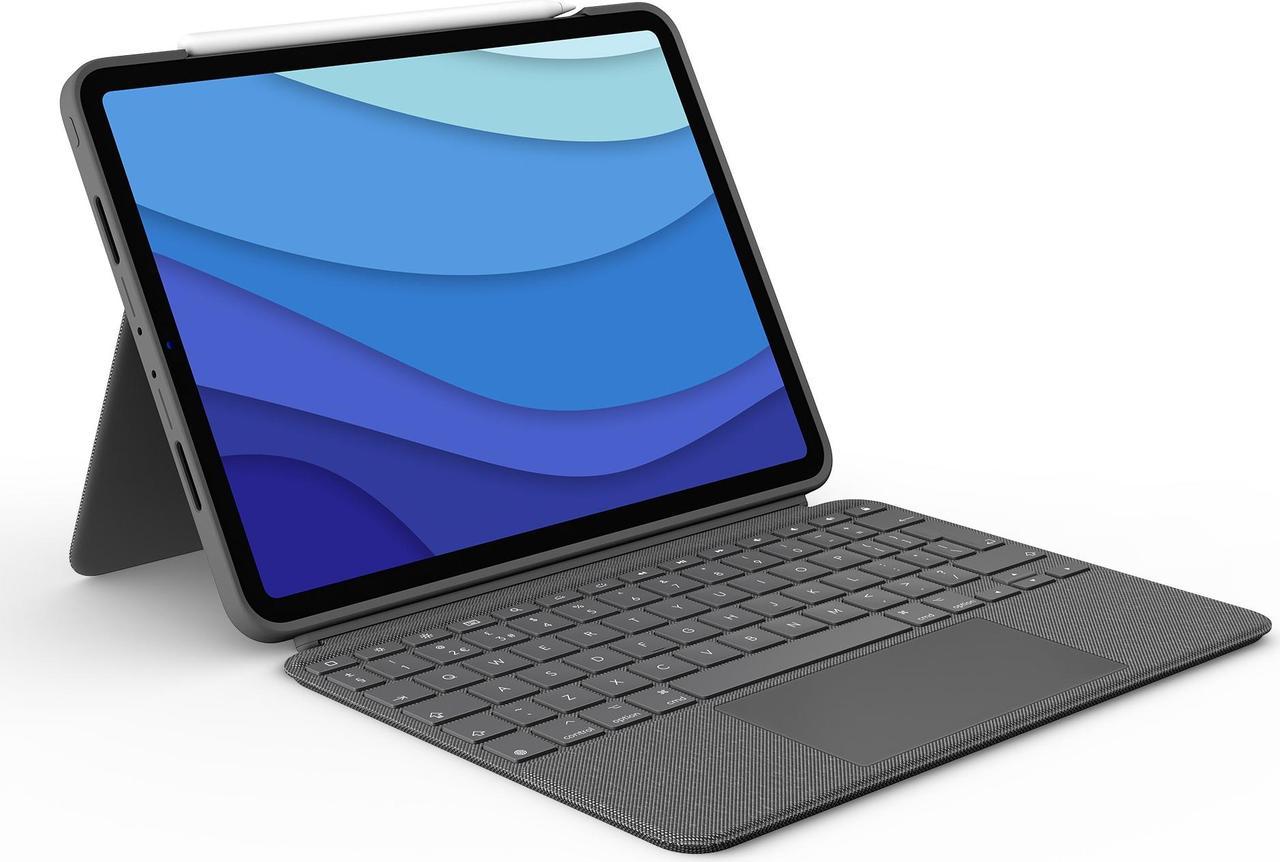 Logitech Combo Touch iPad Pro 11" (1st, 2nd, and 3rd Generation) Keyboard Case - Detachable Backlit Keyboard with Kickstand, Click-Anywhere Trackpad, Smart Connector - Oxford Gray