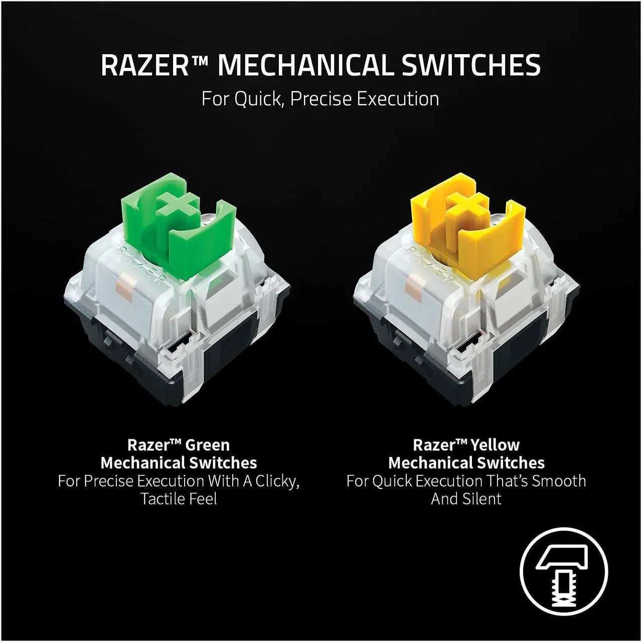 Alt view image 7 of 9 - Razer BlackWidow V3 Mini HyperSpeed 65% Wireless Mechanical Gaming Keyboard: HyperSpeed Wireless Technology - Yellow Mechanical Switches- Linear & Silent - Doubleshot ABS keycaps - 200Hrs Battery Life