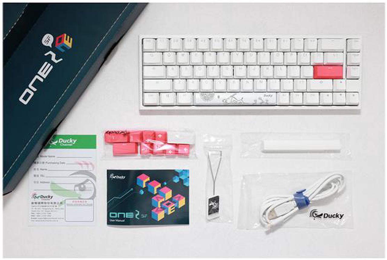 Alt view image 4 of 5 - Ducky One 2 SF 65% RGB LED Mechanical Keyboard, White w/ Cherry MX Silent Red Switches