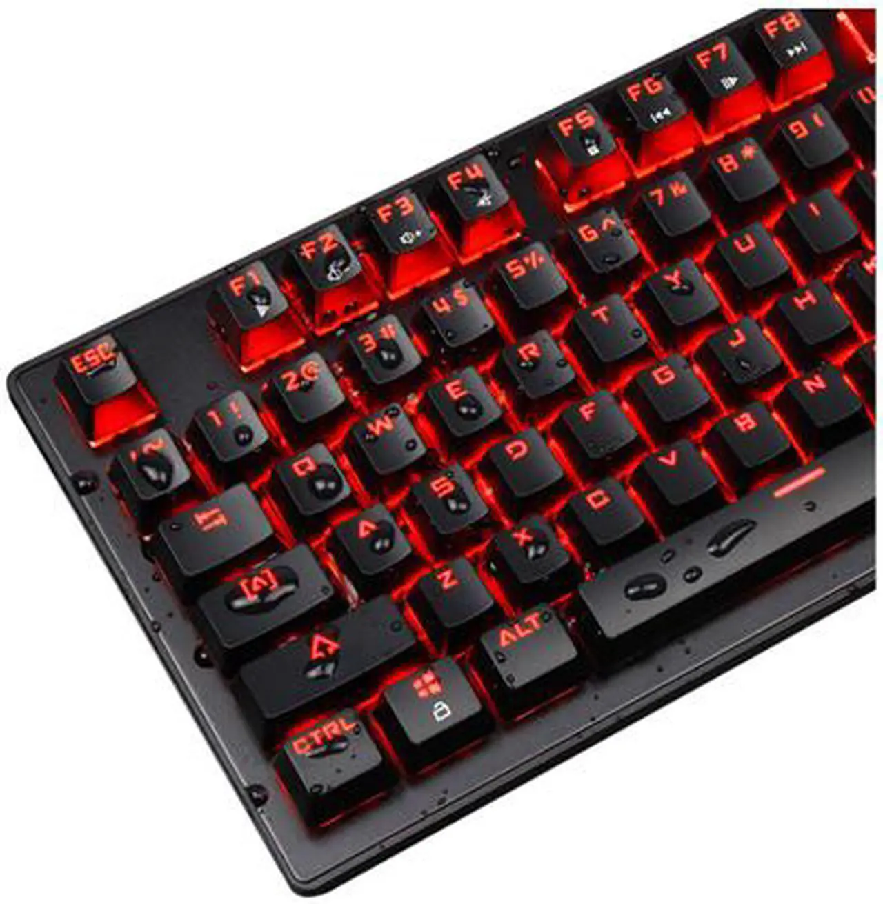 Alt view image 3 of 7 - MK1 87 Keys Mechanical Keyboard LED Breathing Mixed Light Backlit Anti-ghosting Compact USB Wired Mechanical Gaming Keyboard with Blue Switches for PC Laptop Mac