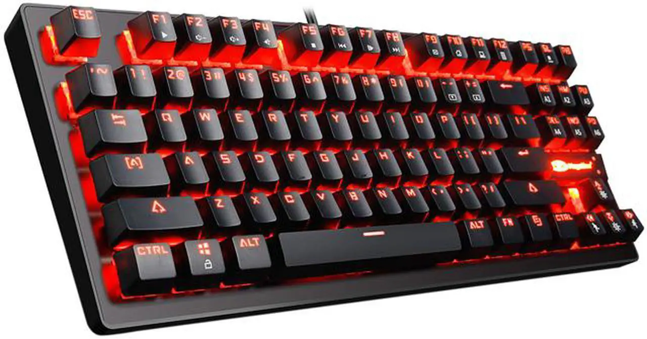 Main image of MK1 87 Keys Mechanical Keyboard LED Breathing Mixed Light Backlit Anti-ghosting Compact USB Wired Mechanical Gaming Keyboard with Blue Switches for PC Laptop Mac