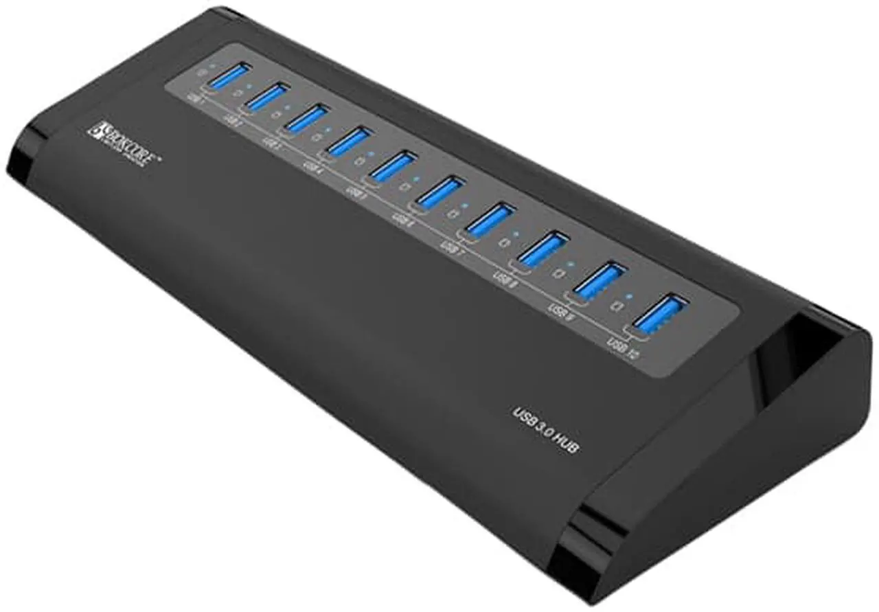Alt view image 3 of 5 - ORICO BC-U3H10 USB 3.0 10 – Port Aluminum HUB with VL812 Controller & Premium 12V / 3A Power Adapter & Detachable USB 3.0 Cable for UltraBook, MacBook, Windows 8, Tablet PC - Black