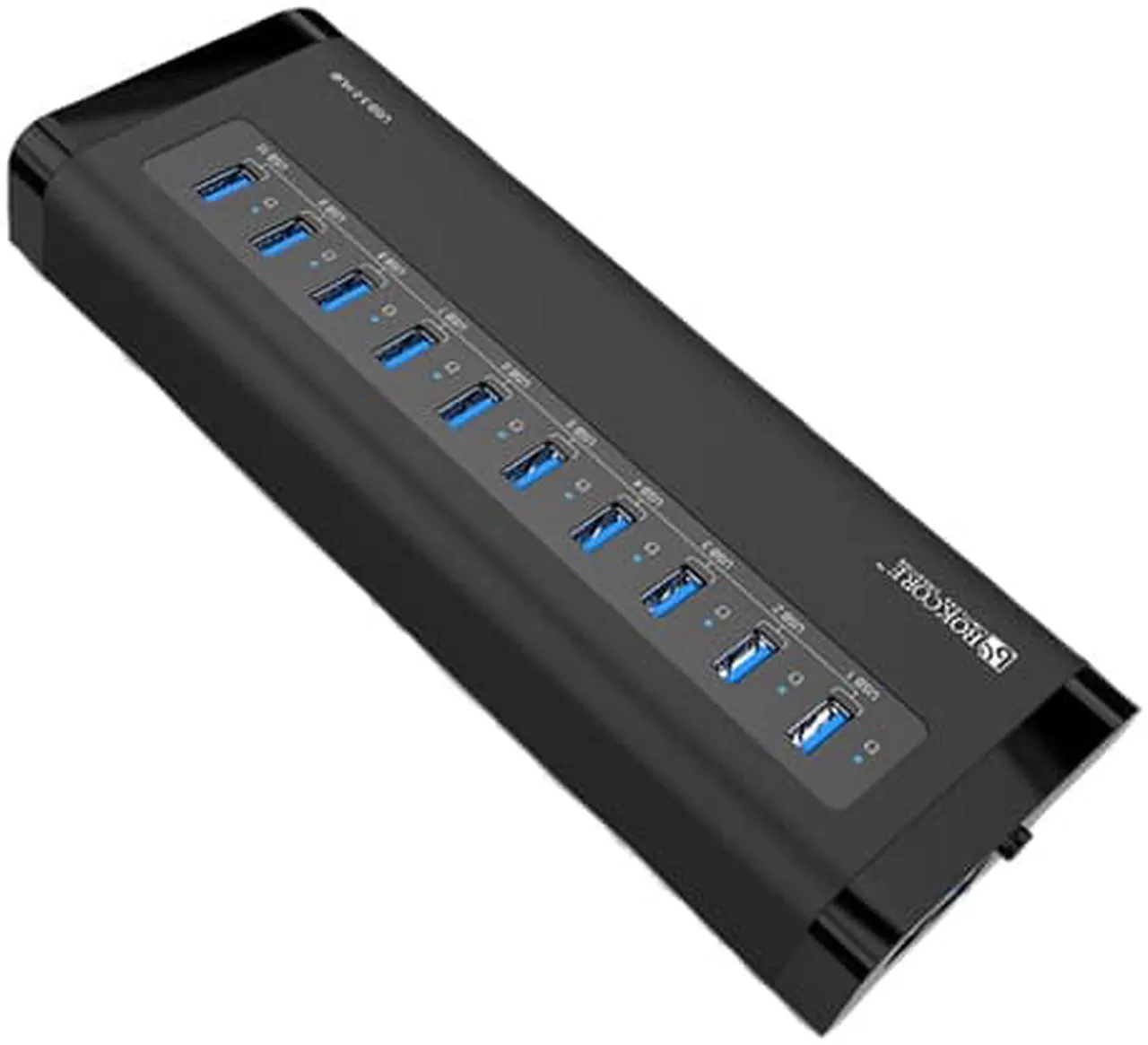 Alt view image 4 of 5 - ORICO BC-U3H10 USB 3.0 10 – Port Aluminum HUB with VL812 Controller & Premium 12V / 3A Power Adapter & Detachable USB 3.0 Cable for UltraBook, MacBook, Windows 8, Tablet PC - Black