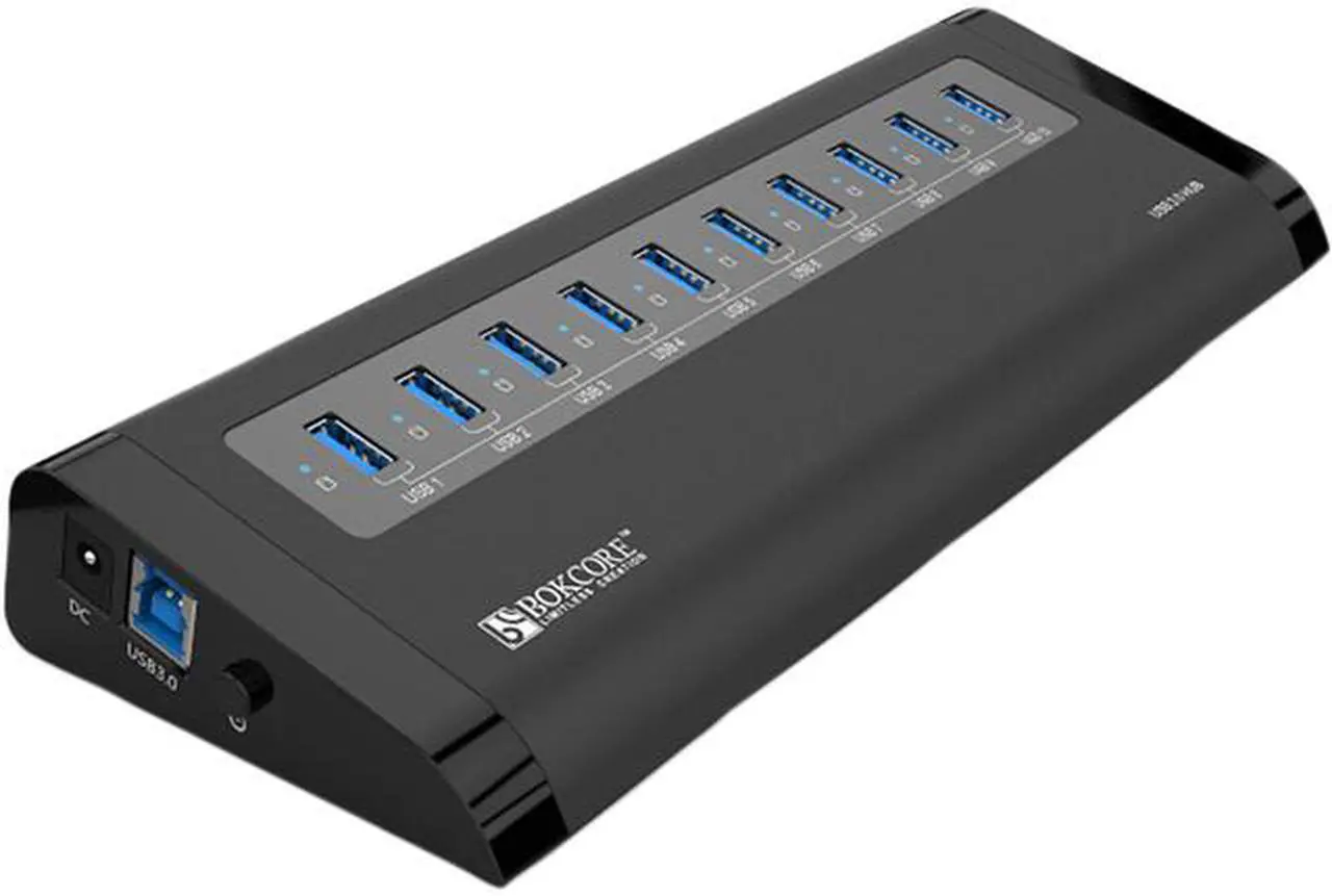 Main image of ORICO BC-U3H10 USB 3.0 10 – Port Aluminum HUB with VL812 Controller & Premium 12V / 3A Power Adapter & Detachable USB 3.0 Cable for UltraBook, MacBook, Windows 8, Tablet PC - Black