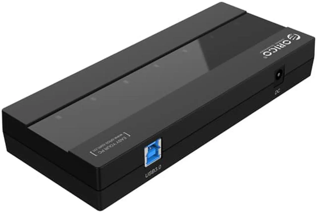 Alt view image 5 of 7 - ORICO H727RK-U3-BK 7 Port USB3.0 HUB with Premium 12V/2.5A Power Adapter (Black)