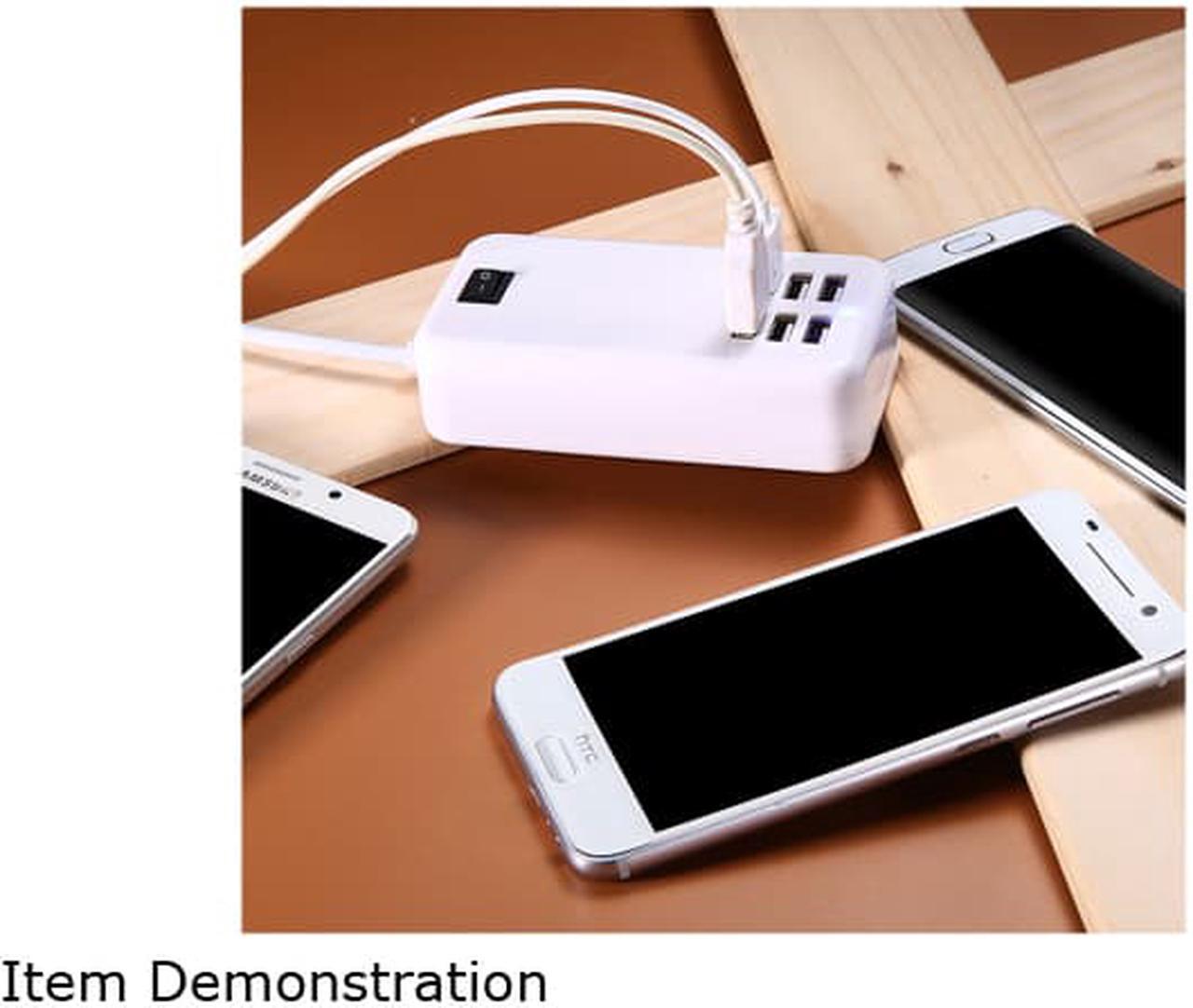 Alt view image 7 of 7 - FirstPower 6 Port USB Desktop Multi-Function Fast Wall Charger Station AC Power Adapter