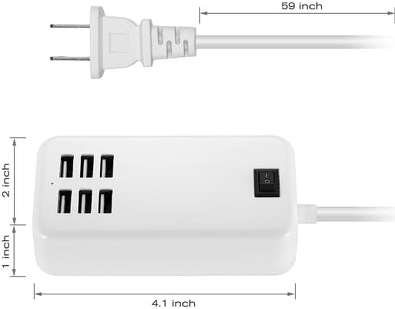 Alt view image 5 of 7 - FirstPower 6 Port USB Desktop Multi-Function Fast Wall Charger Station AC Power Adapter
