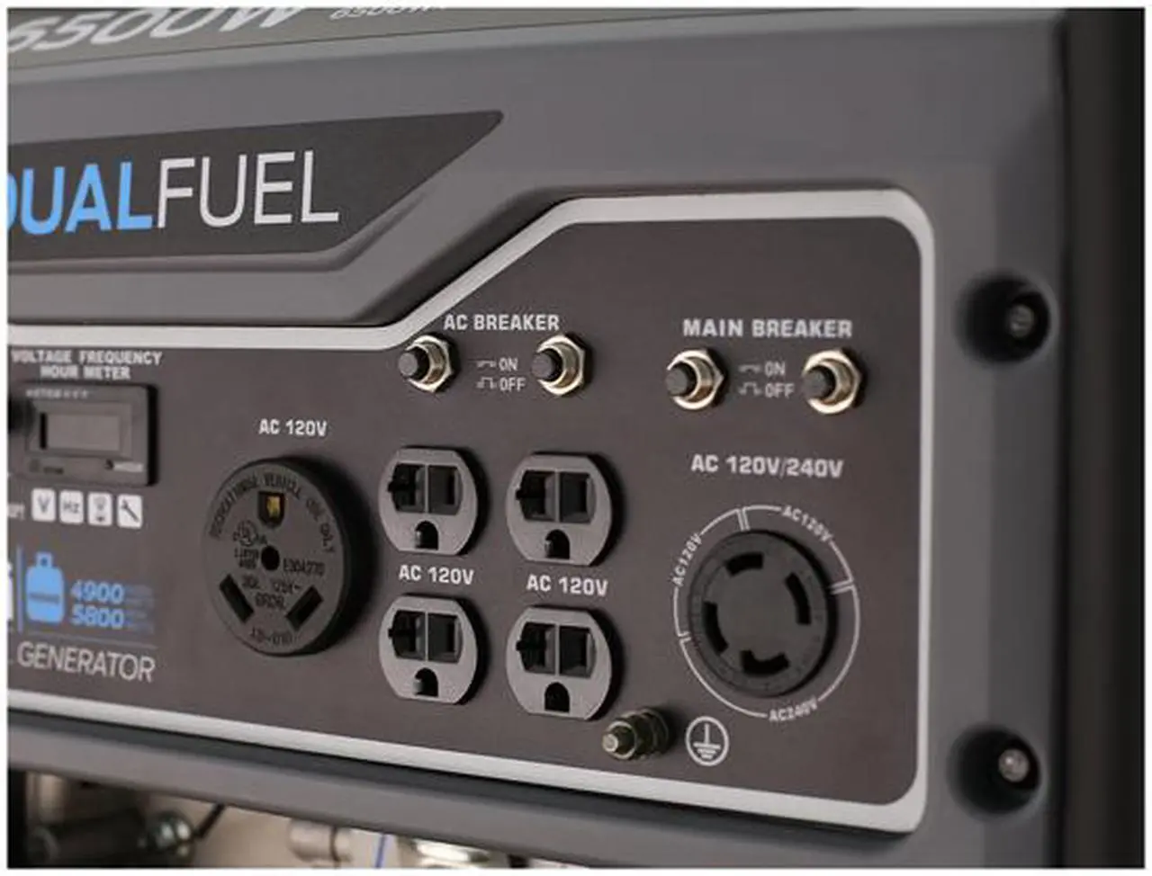 Alt view image 4 of 6 - Pulsar G65BN Portable Gas/LPG Dual Fuel Generator - 5500 Rated Watts & 6500 Peak Watts - RV Ready - CARB Compliant