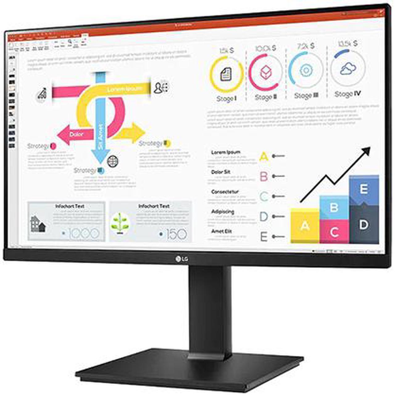 Alt view image 3 of 14 - LG 24BP75Q-B LED Monitor 24" (23.8" Viewable) - 2560 x 1440 QHD - IPS - 300 cd/m2 - 1000:1 - HDR10 - 5 ms - HDMI, DisplayPort, USB-C - Black
