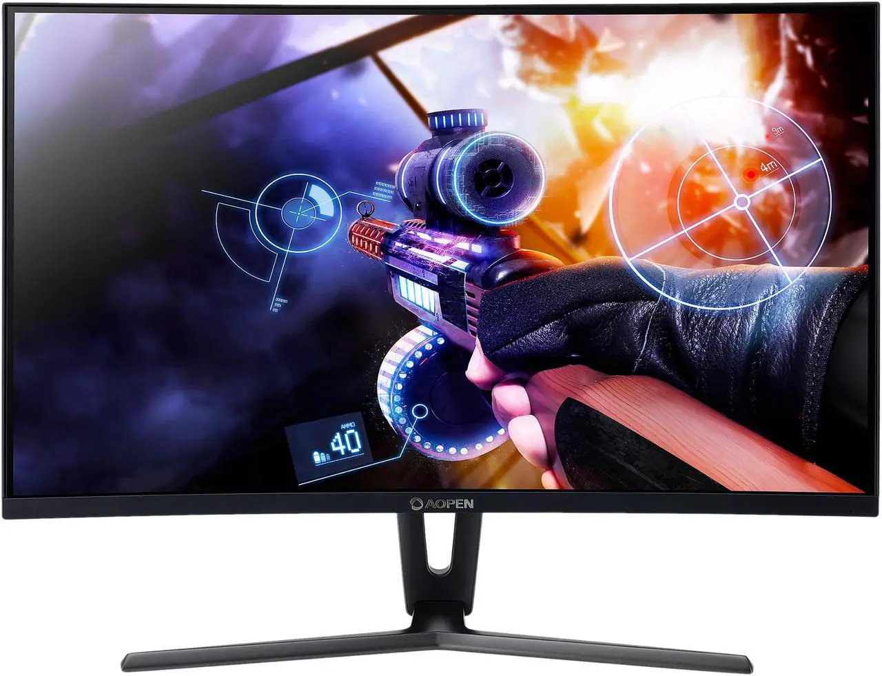 Alt view image 3 of 8 - Aopen Gaming Series  27HC1R 27" Black VA Curved 1800R FreeSync 144Hz LED Monitor 1920 x 1080 Widescreen 16:9 4ms Response Time 250 cd/m2 1000:1 DVI, HDMI, DisplayPort