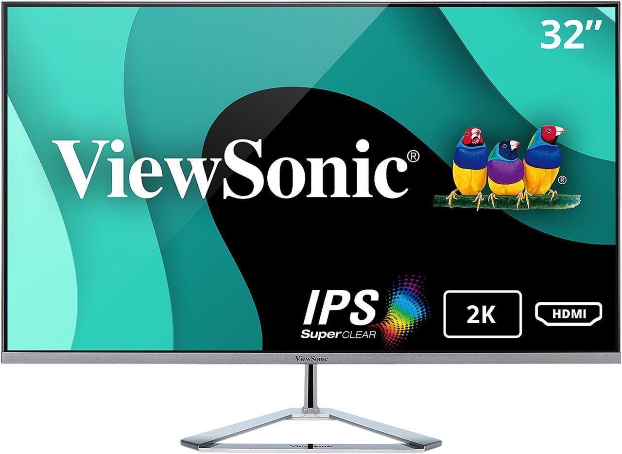 ViewSonic VX3276-2K-MHD 32 Inch Widescreen IPS 1440p Monitor with Ultra-Thin Bezels, HDMI DisplayPort and Mini DisplayPort