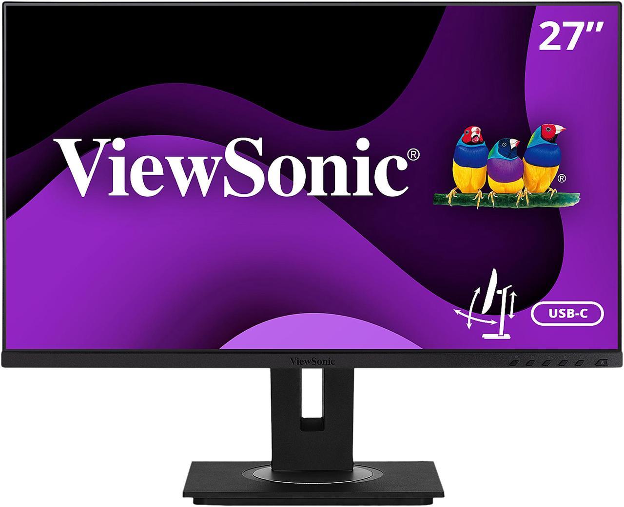 ViewSonic VG2755 27 Inch IPS 1080p Monitor with USB C 3.1, HDMI, DisplayPort, VGA and 40 Degree Tilt Ergonomics for Home and Office