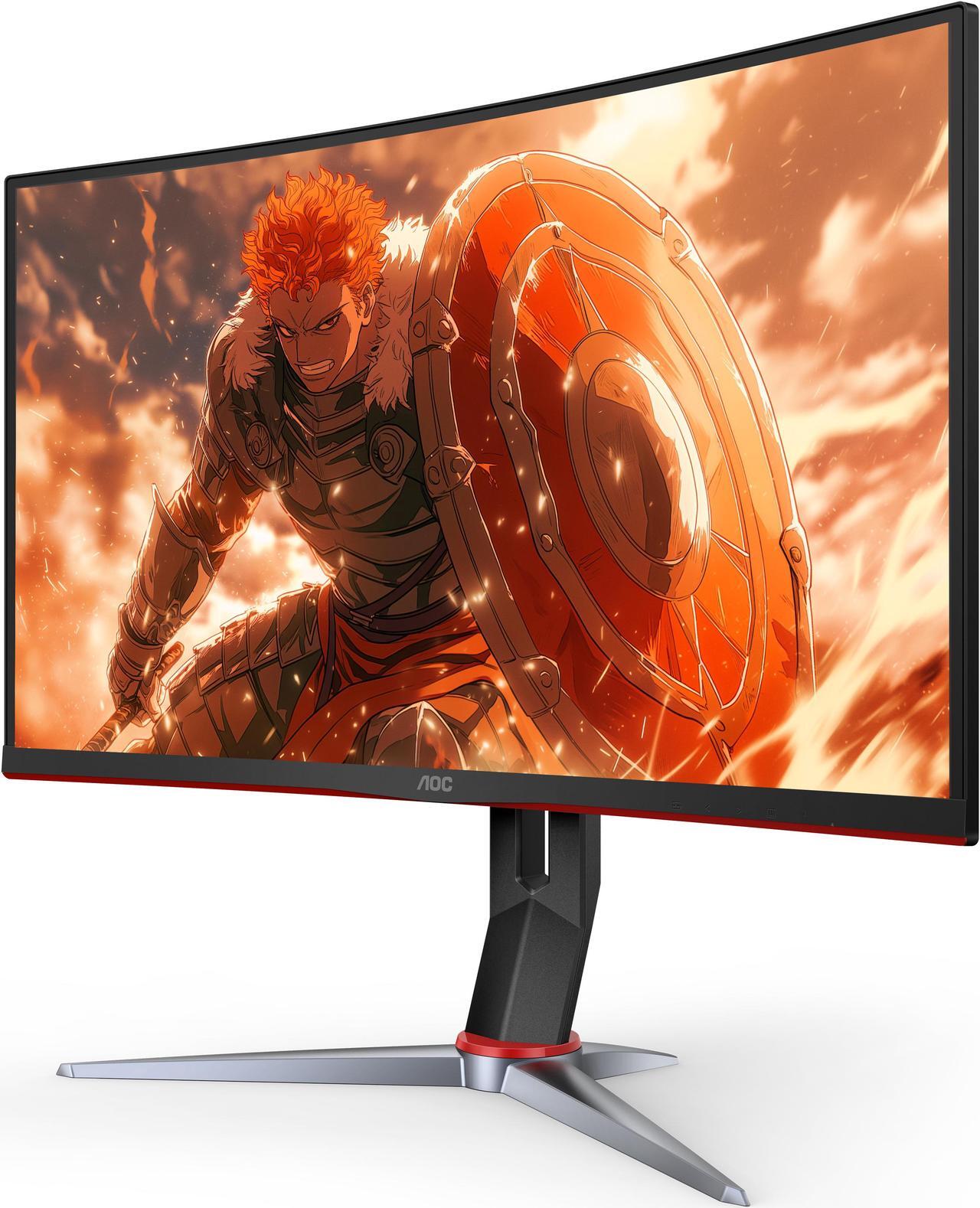 Alt view image 2 of 10 - AOC C27G2Z 27" Curved Frameless Ultra-Fast Gaming Monitor, FHD 1080p, 0.5ms 240Hz, FreeSync, HDMI/DP/VGA, Height Adjustable, 3-Year Zero Dead Pixel Guarantee, Black, Xbox PS5 Switch